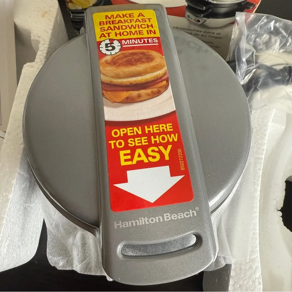 NEW Hamilton Beach Breakfast Sandwich Maker - Gray